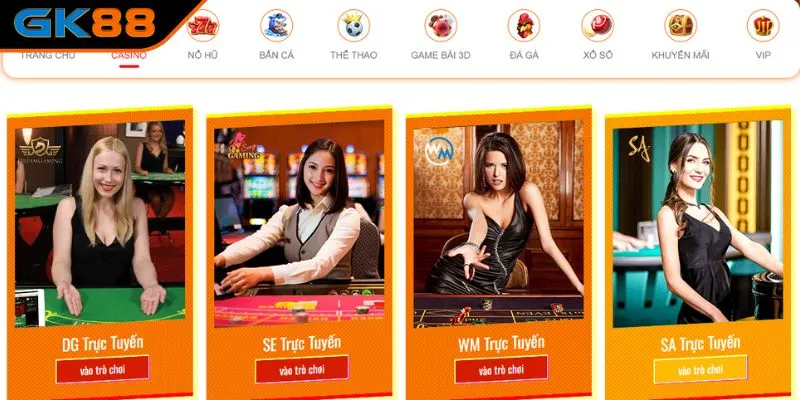 Chinh phục thử thách tại Casino online GK88